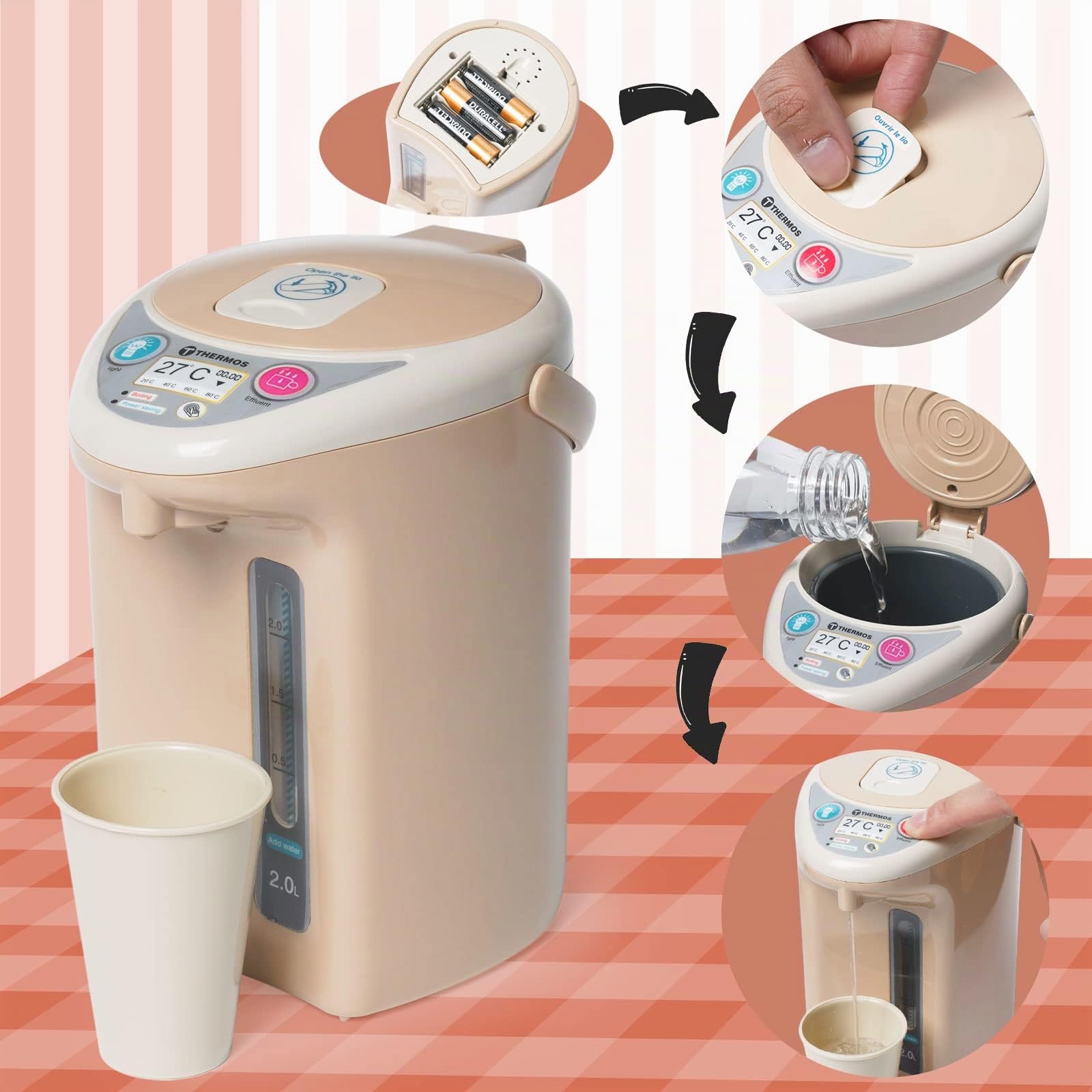 Cuisine Electroménager Enfant-Accessoire Cuisine Enfant : Cafétière, Mixeur, Distributeur d'eau Intelligent, Grille-Pain, Cafetière Dinette pour Enfants de 3 Ans et Plus