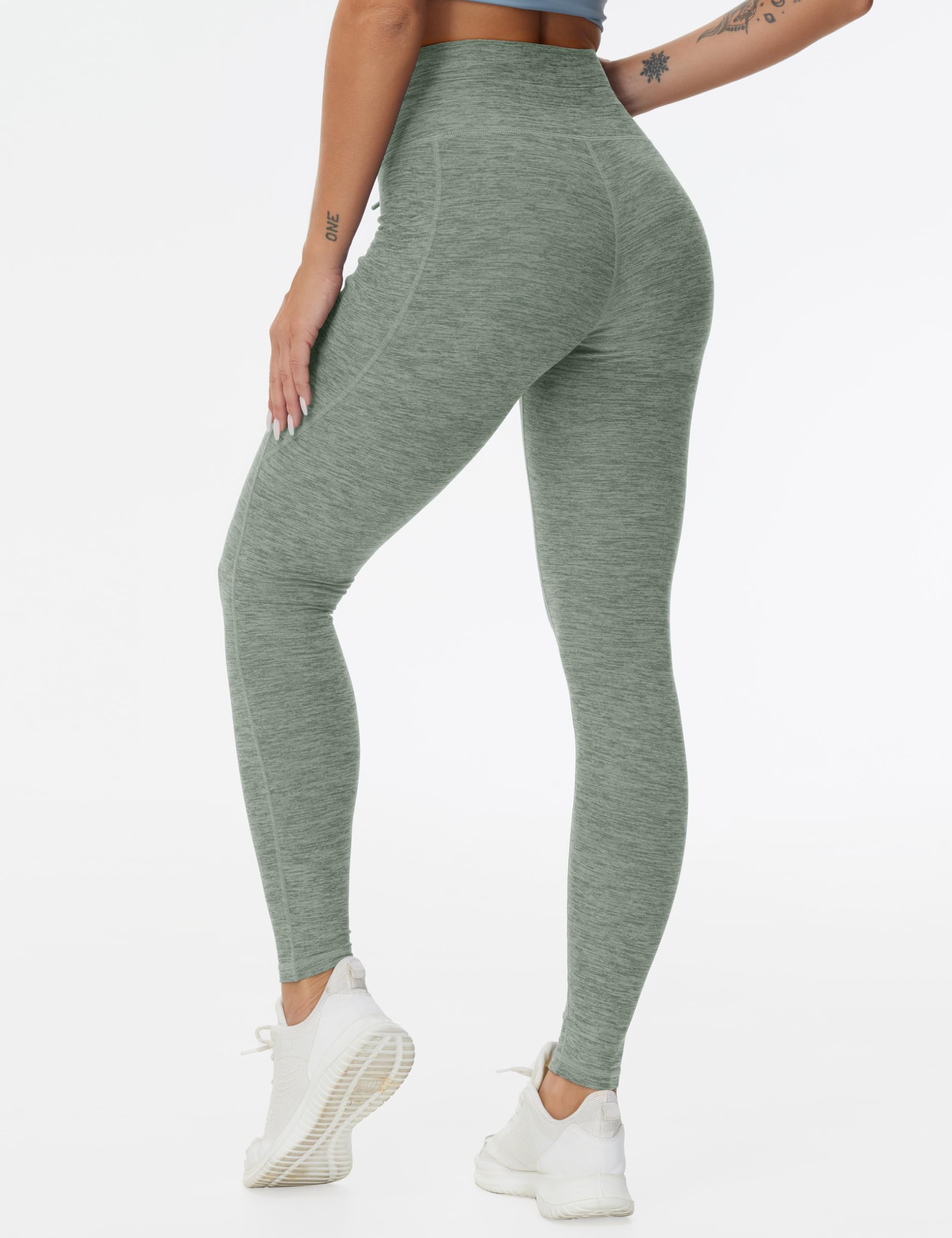 THE GYM PEOPLE Leggings da donna a vita alta con coulisse, elasticizzati, ultra morbidi, per il controllo della pancia, pantaloni da yoga con tasche