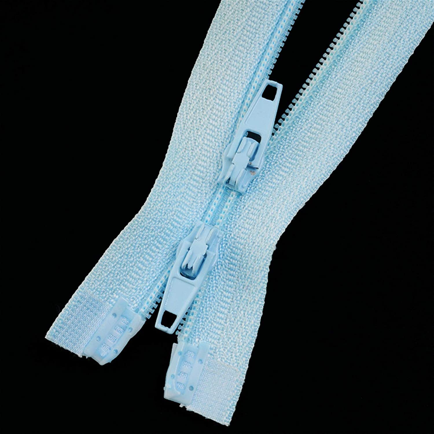 Reißverschluss, Reißverschlüsse 3# Doppelschieber Nylon-Reißverschlüsse, for Kleidung Offener Reißverschluss Kinderschlafsack Lange Reißverschlüsse DIY, Zubehör Handwerk (Color : Light Blue, Length :