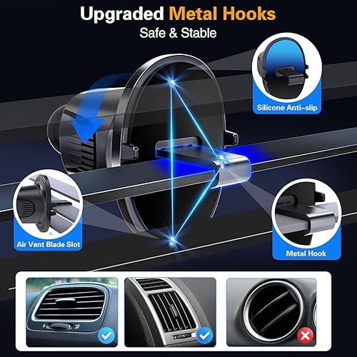 Miniatura 3 de Soporte magnético para teléfono celular, soporte universal para salpicadero de vehículo, soporte mágico para teléfono celular con gancho de clip,