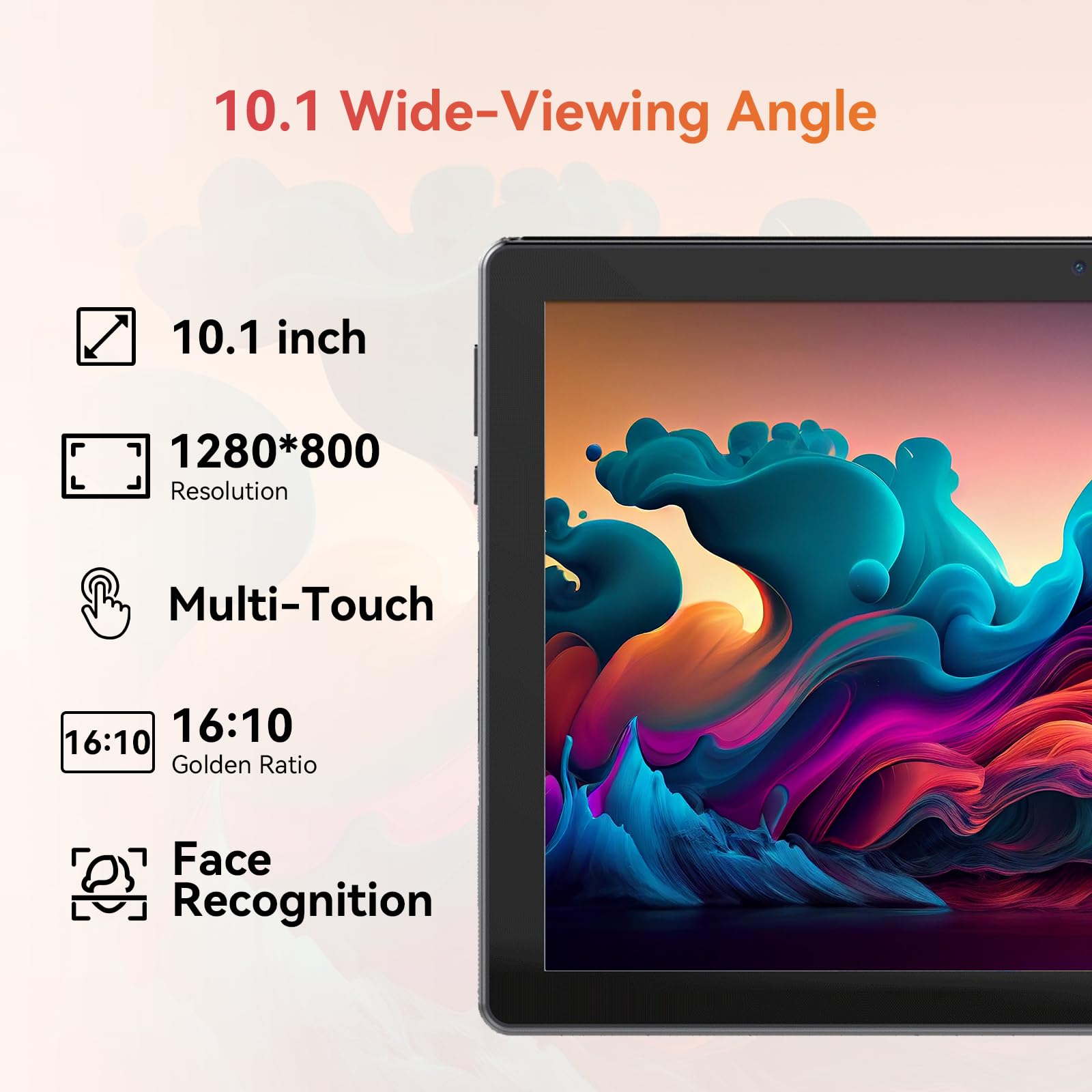 Tablet,10.1" Android Tablet with Octa-core Processor 20GB RAM 64GB ROM HD IPS Touchscreen 8H Battery, Wi-Fi 6, BT 5.0, Dual Camera, Android 15 Tablets 2025