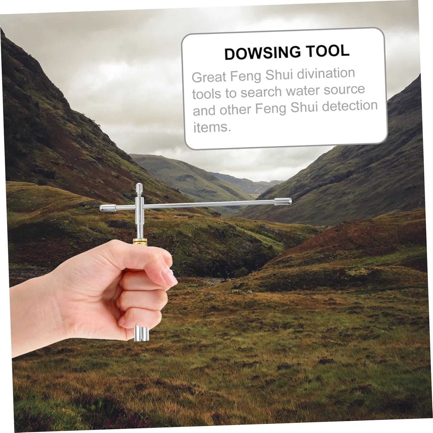 Veemoon Feng Shui Dowsing Rods Set High Sensitivity Copper Divining Rods for Water Detection Ghost Hunting and Treasure Finding Portable Brass Dowsing Tools