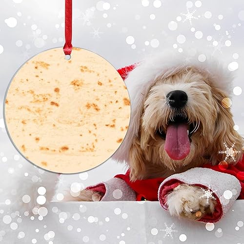 Miniatura 6 de Divertido adorno de comida para árbol de Navidad, tortilla mexicana, adorno acrílico de Navidad, decoración de árbol de Navidad, decoración de