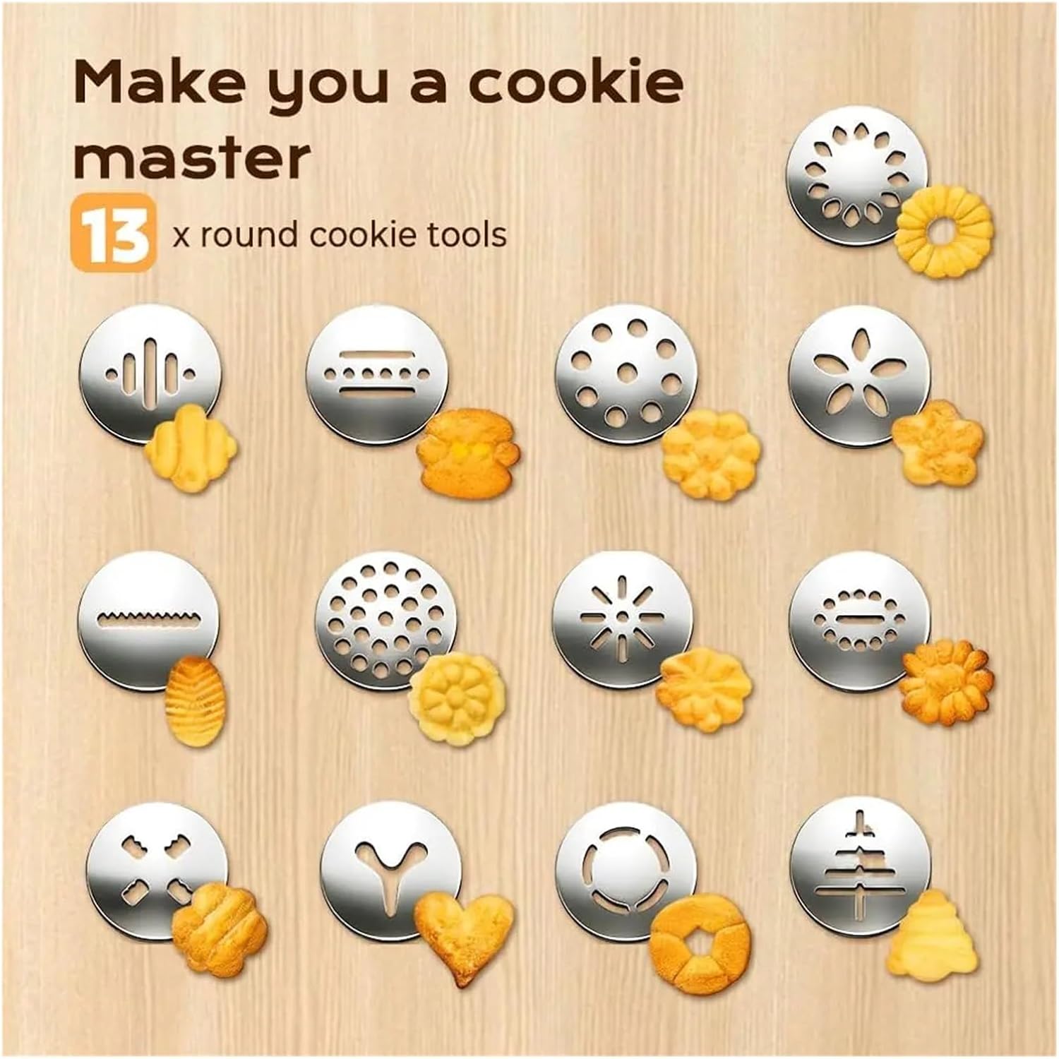 Stainless Steel Cookies Press Biscuit Gun Kit Decorating Nozzle Melted Bean For Kitchen Baking Cream Decorating Gun Baking Mold(Red)