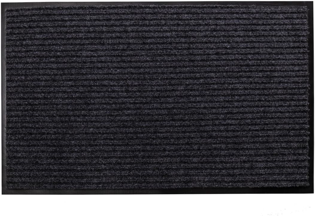 FINDNEW Non Slip Entrance Rug Floor Mats Shoes Scraper Outdoor Doormat Washable (20" X 32", Gray)