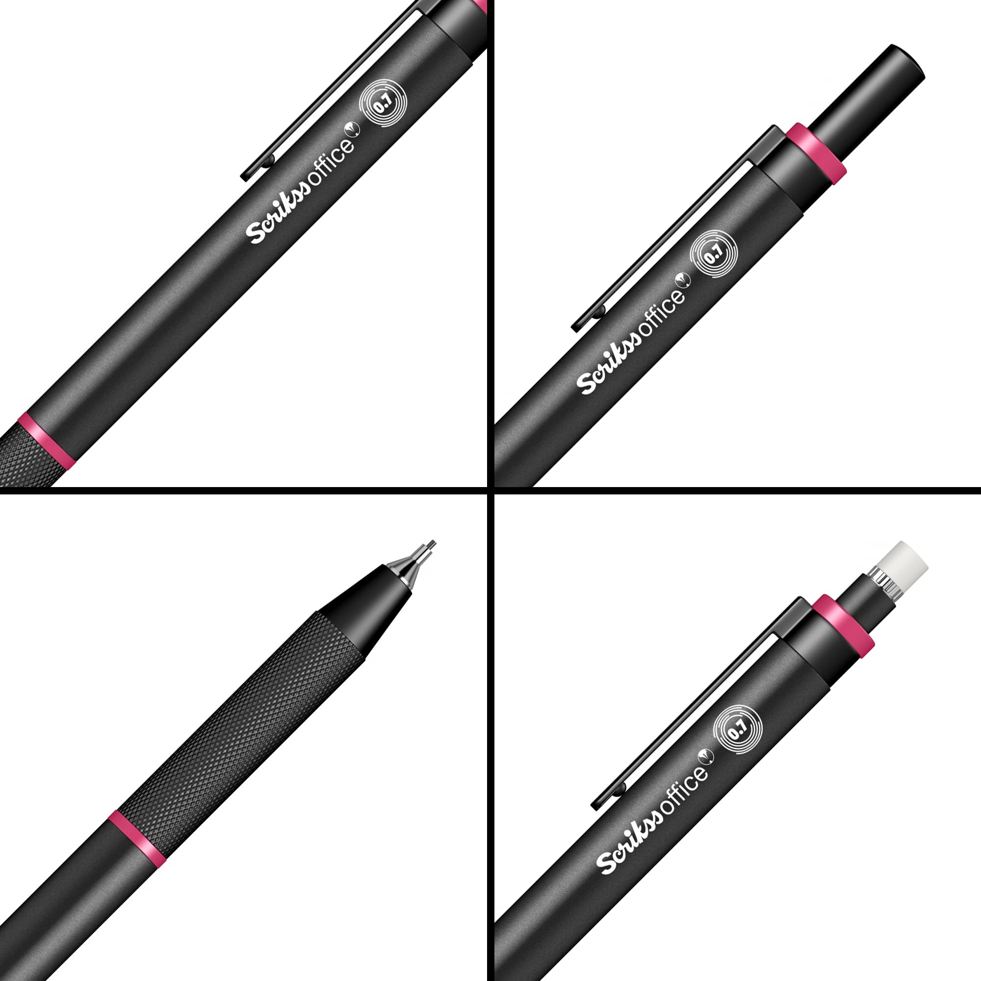 Scrikss Ołówek mechaniczny Twist Black Line BT (różowy, 0,7 mm)