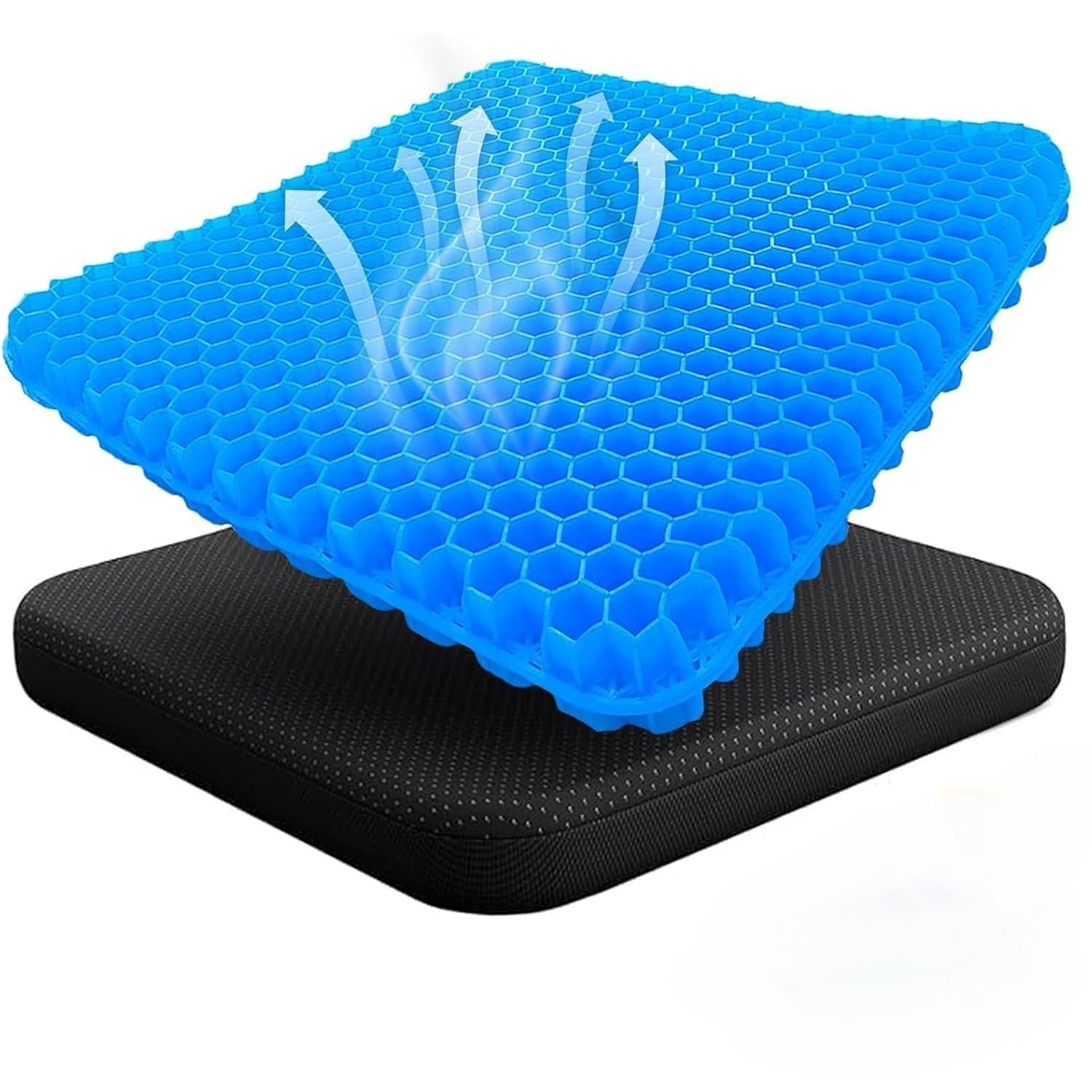 Cojín De Gel - Assiva Cojín Ortopédico En Forma De Panal, Anti-escaras, Transpirable, Ergonómico, Funda Extraíble Lavable, Antideslizante, Para Oficina, Coche Y Silla De Ruedas. (40*35*2.5CM)