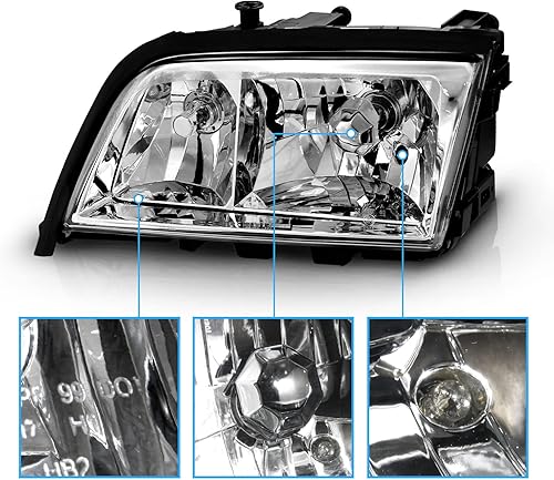 Miniatura 3 de AmeriLite Faros delanteros de cristal para Mercedes-Benz Clase C W202 - lado del pasajero y del conductor