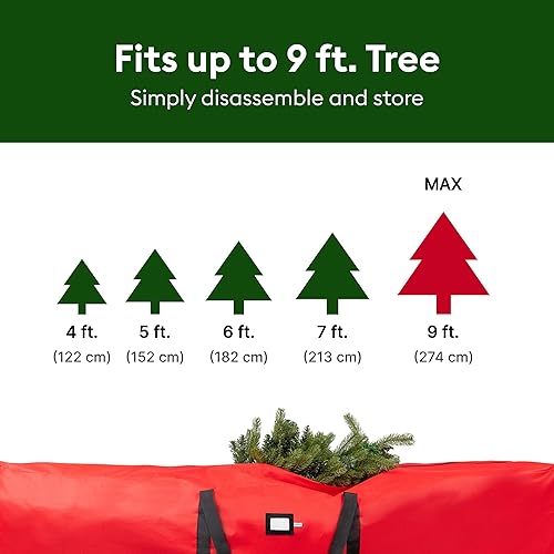 Miniatura 4 de Bolsa de almacenamiento para árbol de Navidad, se adapta a árboles artificiales desmontados de hasta 9 pies, asas duraderas con lona Oxford 600D a