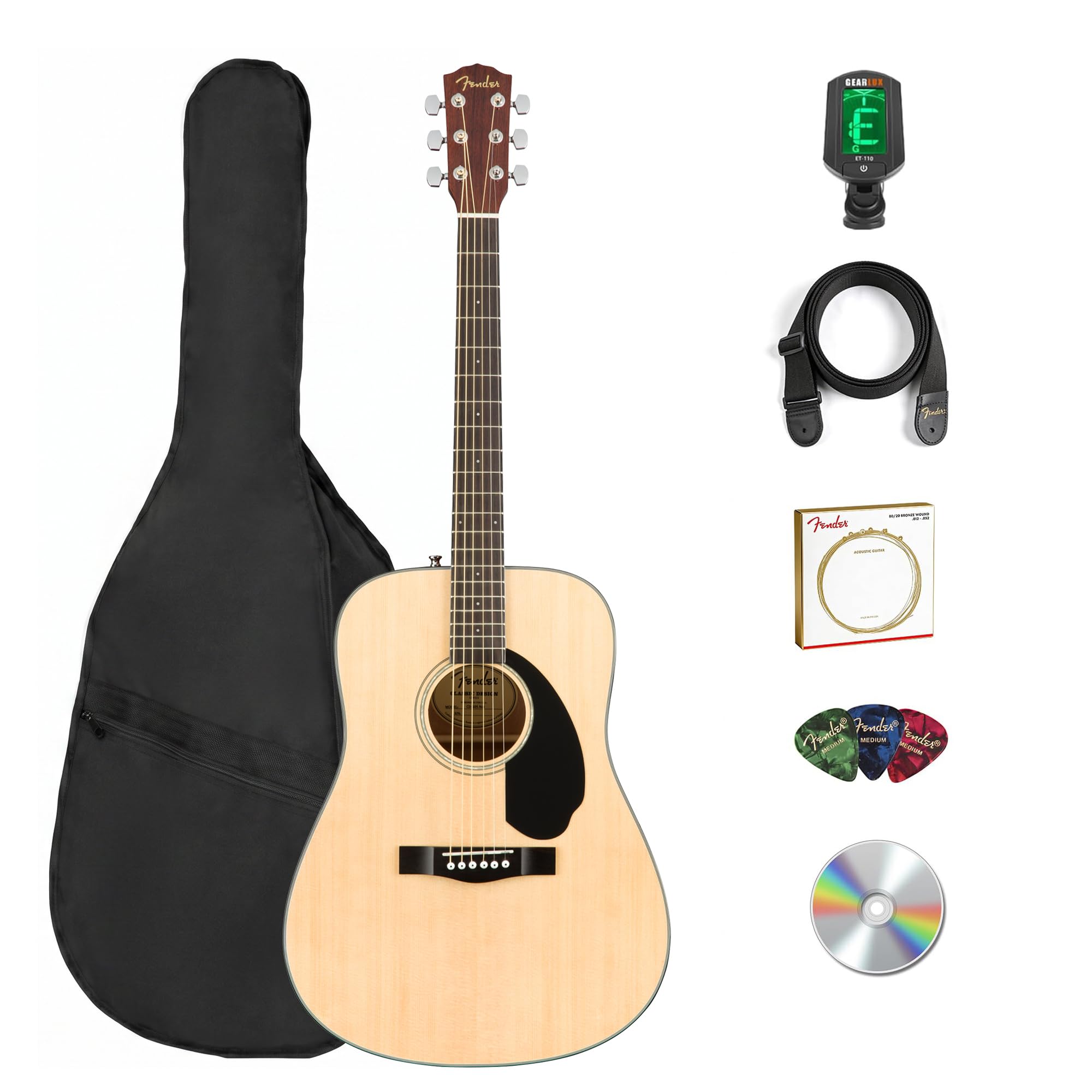 Amazon.com: Fender FA Series Dreadnought Acoustic Guitar - Natural