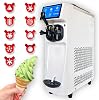 eMons Commercial Soft Ice Cream Maker Slim 21 50HzEast Japan Fully Automatic Large Capacity 3.3L 1150W 100V Touch Panel, Air Cooled, Tabletop, Small, Soft Ice Cream Machine, Ice Cream Machine