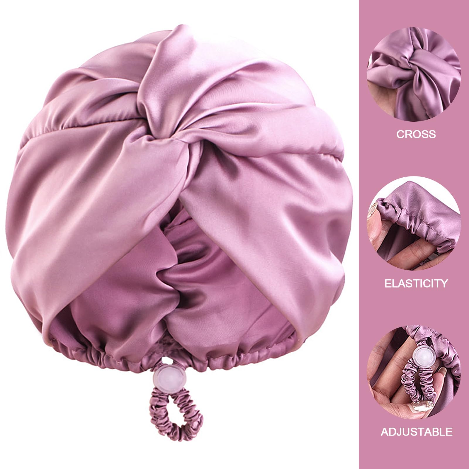 1 pezzo Cuffia da notte in seta di gelso 100% traspirante e minimalista per donna, cappello tubolare lungo per capelli durante il sonno | SHEIN ALIA