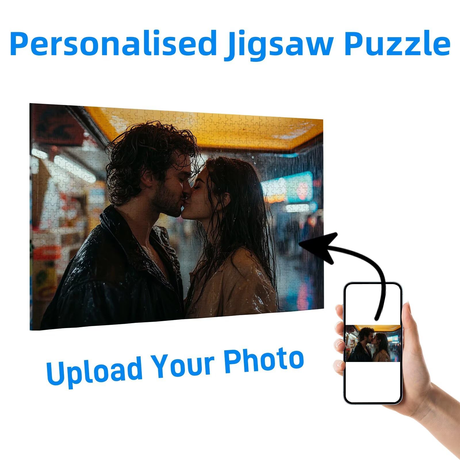 Puzzle Personalizzato con Foto 1000/1500/2000/3000/4000/5000 Pezzi, Crea il Tuo Puzzle Personalizzato con Foto, Idea Regalo con La Tua Foto Preferita, per Gioco Adulto/Familiare, Amici, Regali, D-5