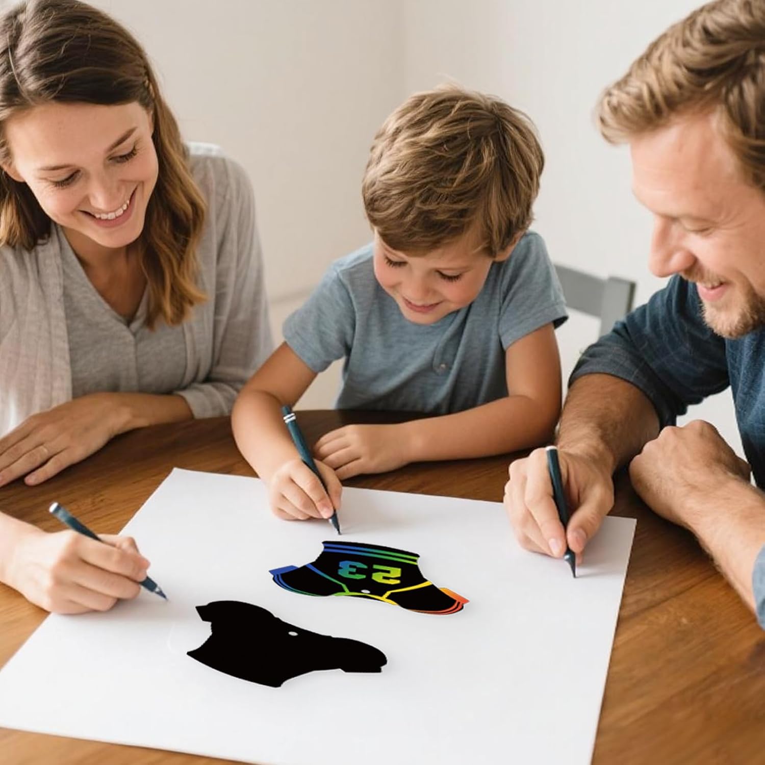 Penitue 36pcs Football Scratch Paper Craft, Black Rugby Art Paper Supplies Football Helmet Magic Scratch Card with Colorful Ribbons for Rugby Enthusiast Painting Party Favors Supplies - Image 6