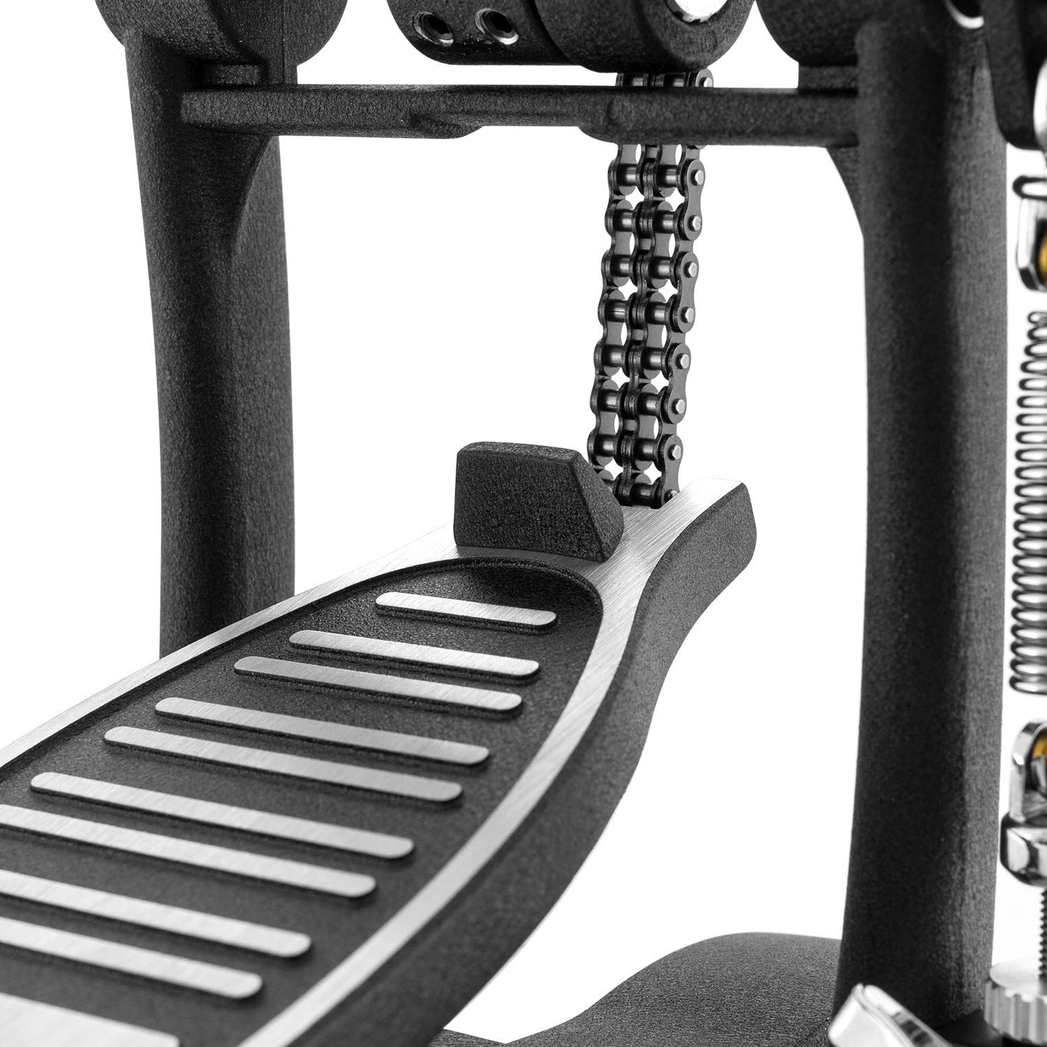 PEDAL DE BOMBO PARA BATERIA DEEP PD140 SIMPLE CON CADENA DOBLE Y PLATAFORMA - ROCKMUSIC