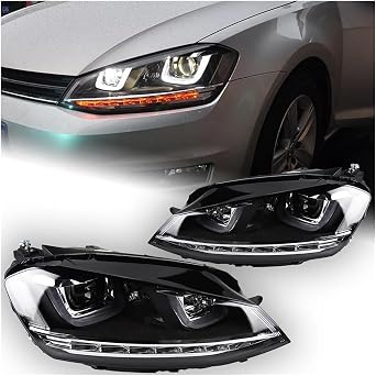 Headlights Compatible for VW Golf 7 Headlights MK7 LED Headlight R LINE Design DRL Hid Head Lamp Angel Eye Bi Xenon Beam Accessories Car StylingHeadlight No Bulb