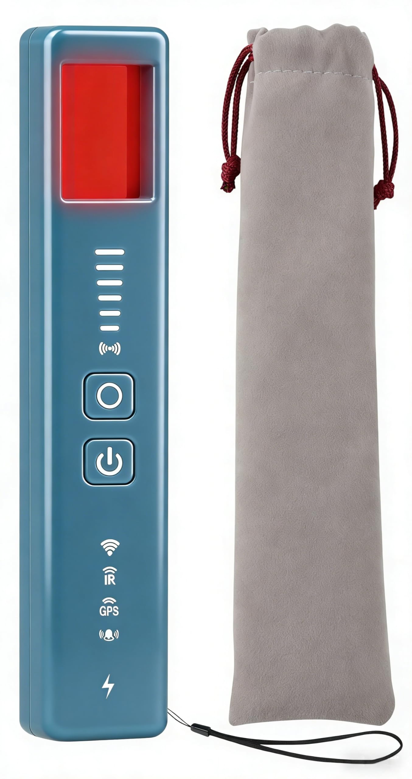 Détecteur de Caméra Cachée et Micro Espion – 5 en 1 avec Détection RF, 6 Niveaux de Sensibilité, Alarme Anti-Traceur GPS – pour Maison, Bureau, Hôtel, Voyages