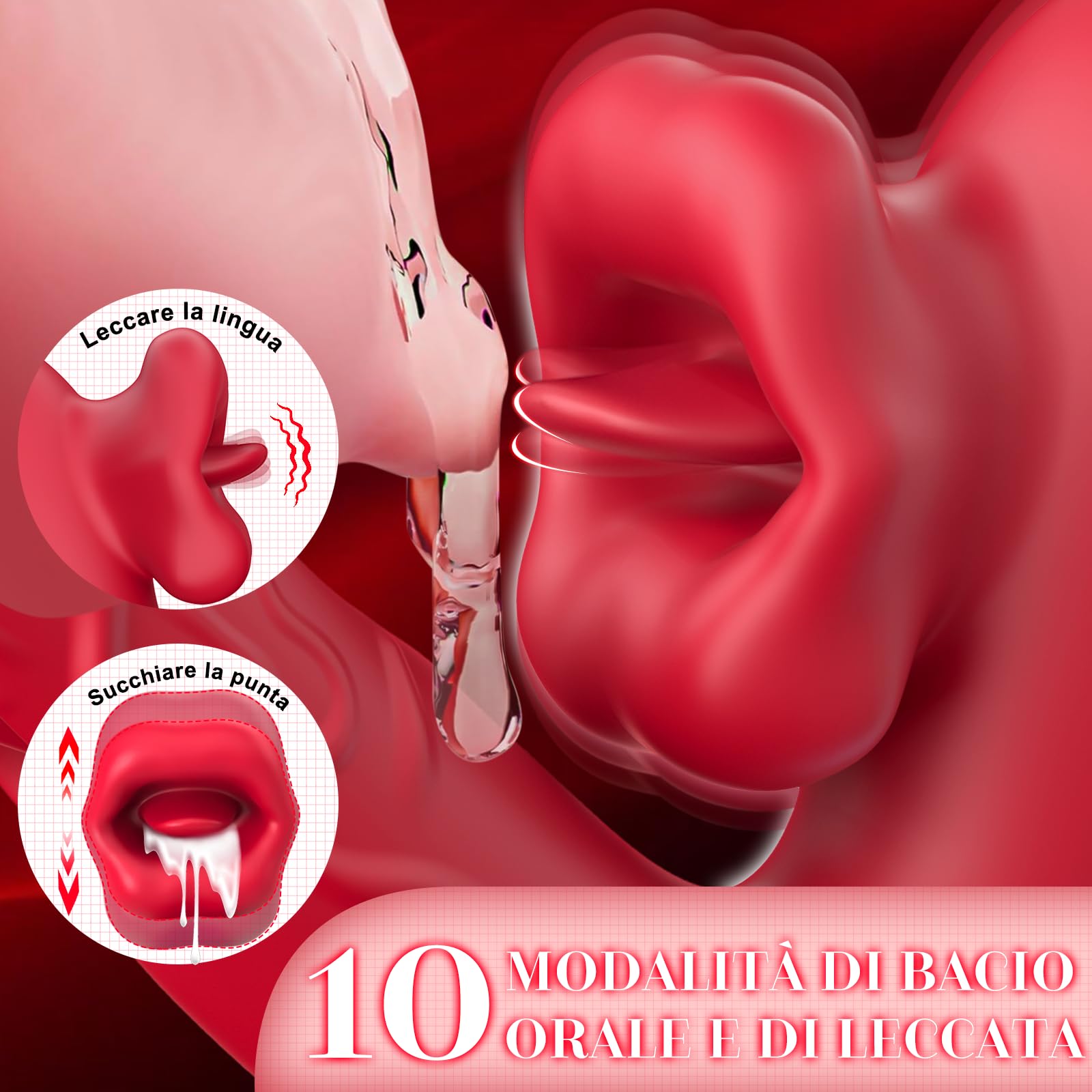 Vibratoreper Donna Professionale Sex toys - Vibratore Clitoride Dildo Vibratore Con 10 Modalità Sbattere & Vibrare & Leccare & Mordere,Lingua Vibrante Vibratore Anale Sexytoysys Donna Coppia