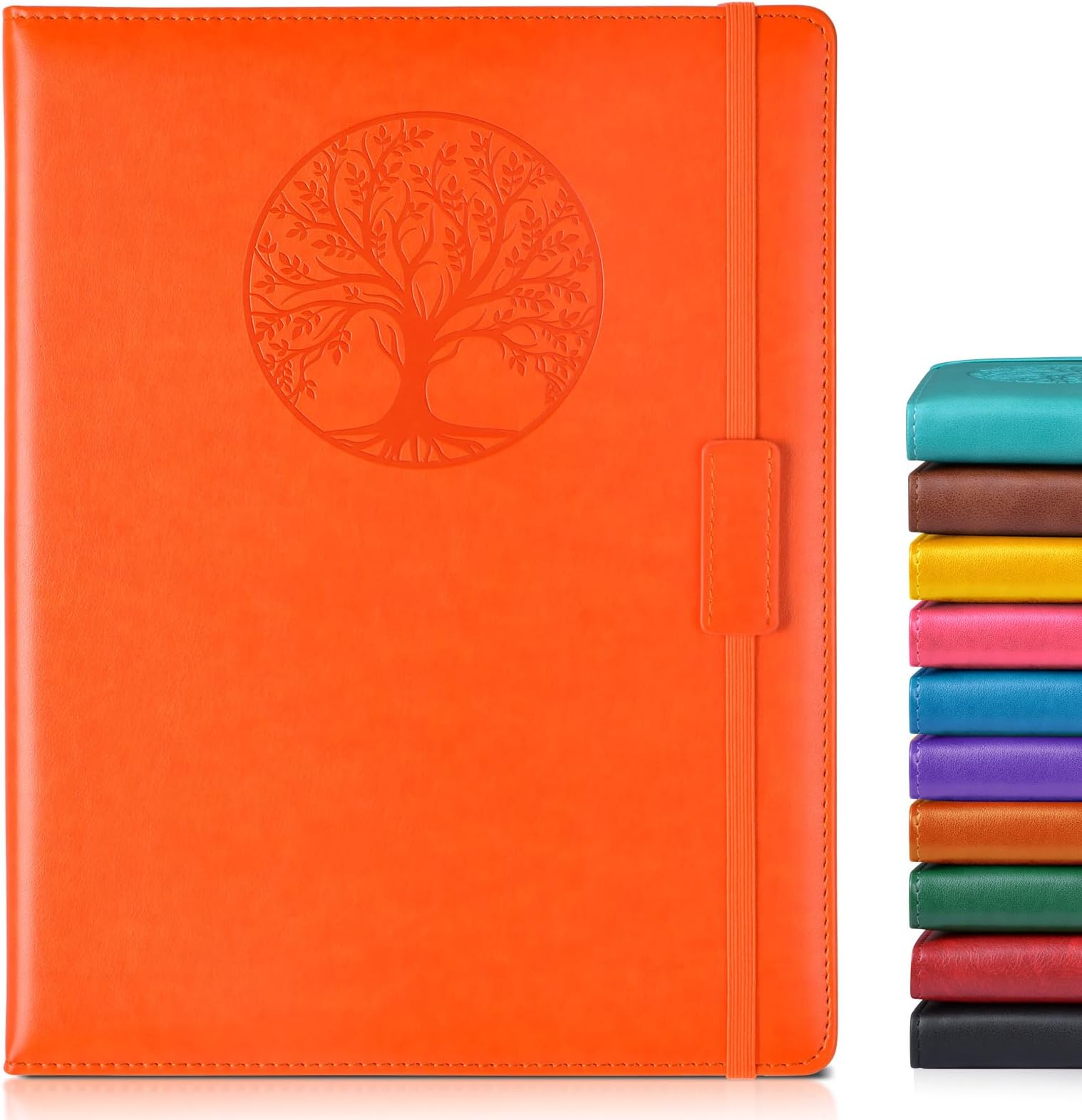 Lined Journal Notebook for Women Men,256 Pages A4 Large Hardcover Leather Journals for Writing,Travel,Business,Work,School,College Ruled Notebooks for Note Taking,Diary Notepad 8.6"ร11"(orange) Unknown Binding
