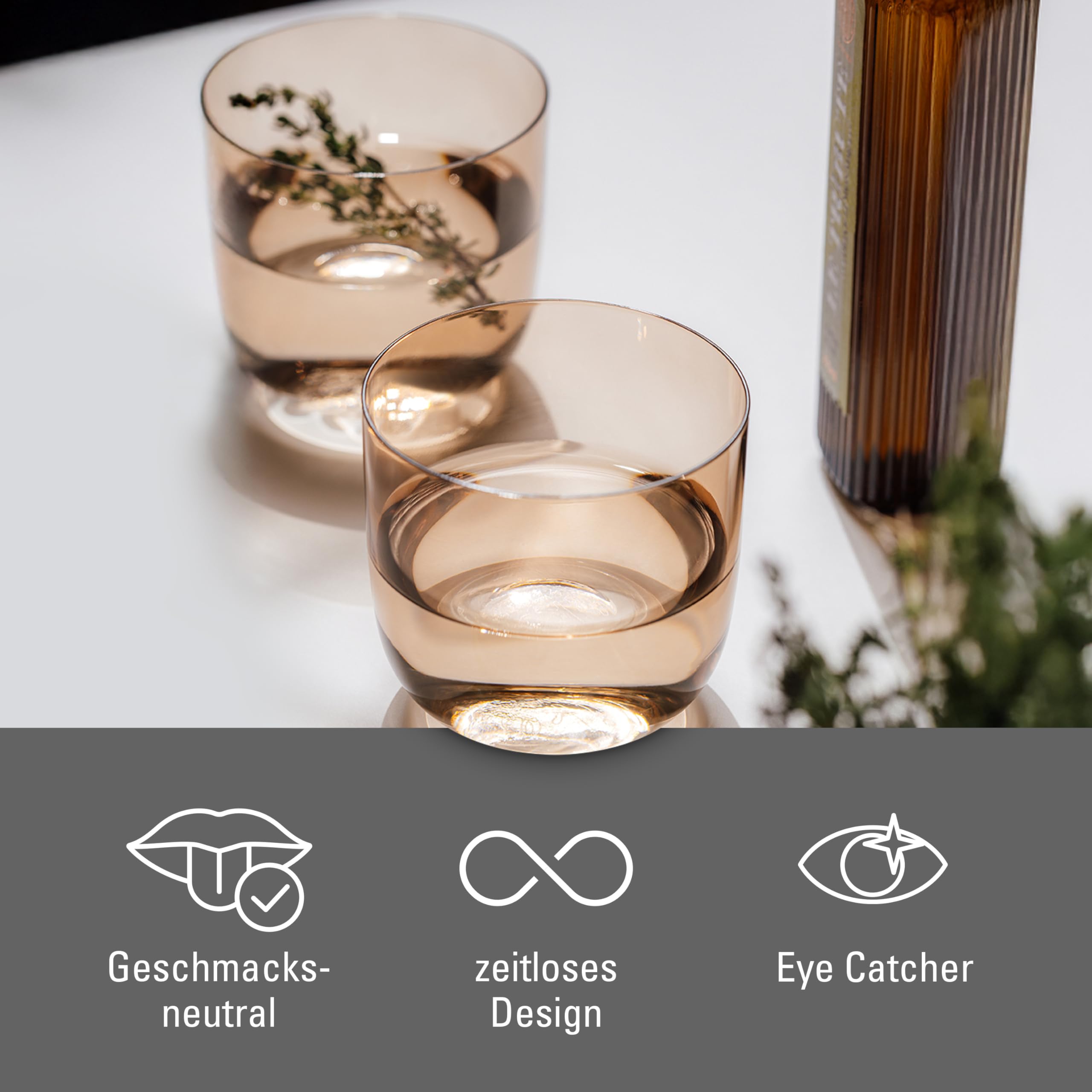 like. by Villeroy & Boch – Like Clay bicchiere da acqua set da 2 pz., bicchiere colorato marrone, capacità 280ml
