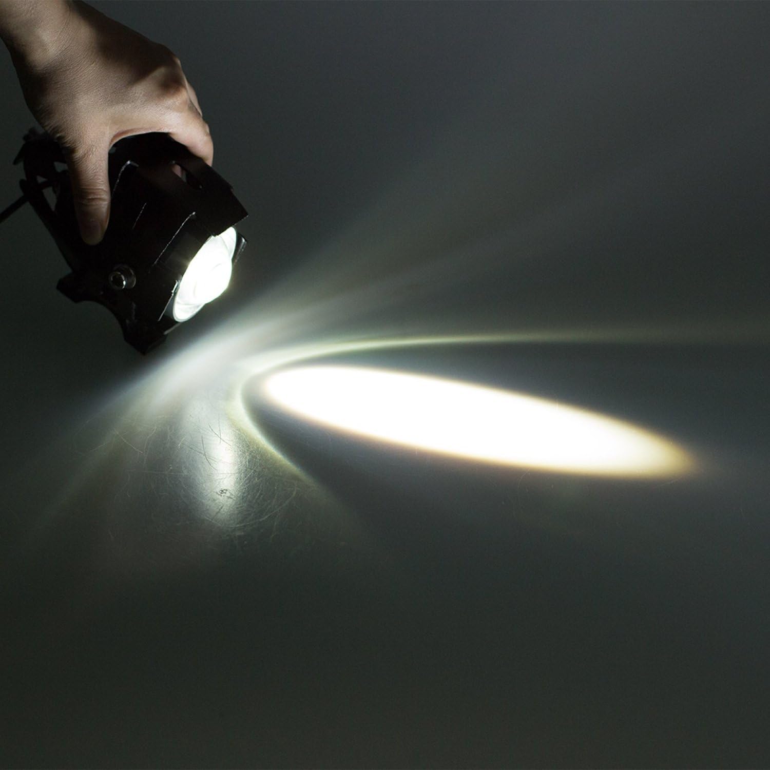 Motorcycle 125W U5 LED Driving Fog Head Spot Light White Lamp Headlight (Black)