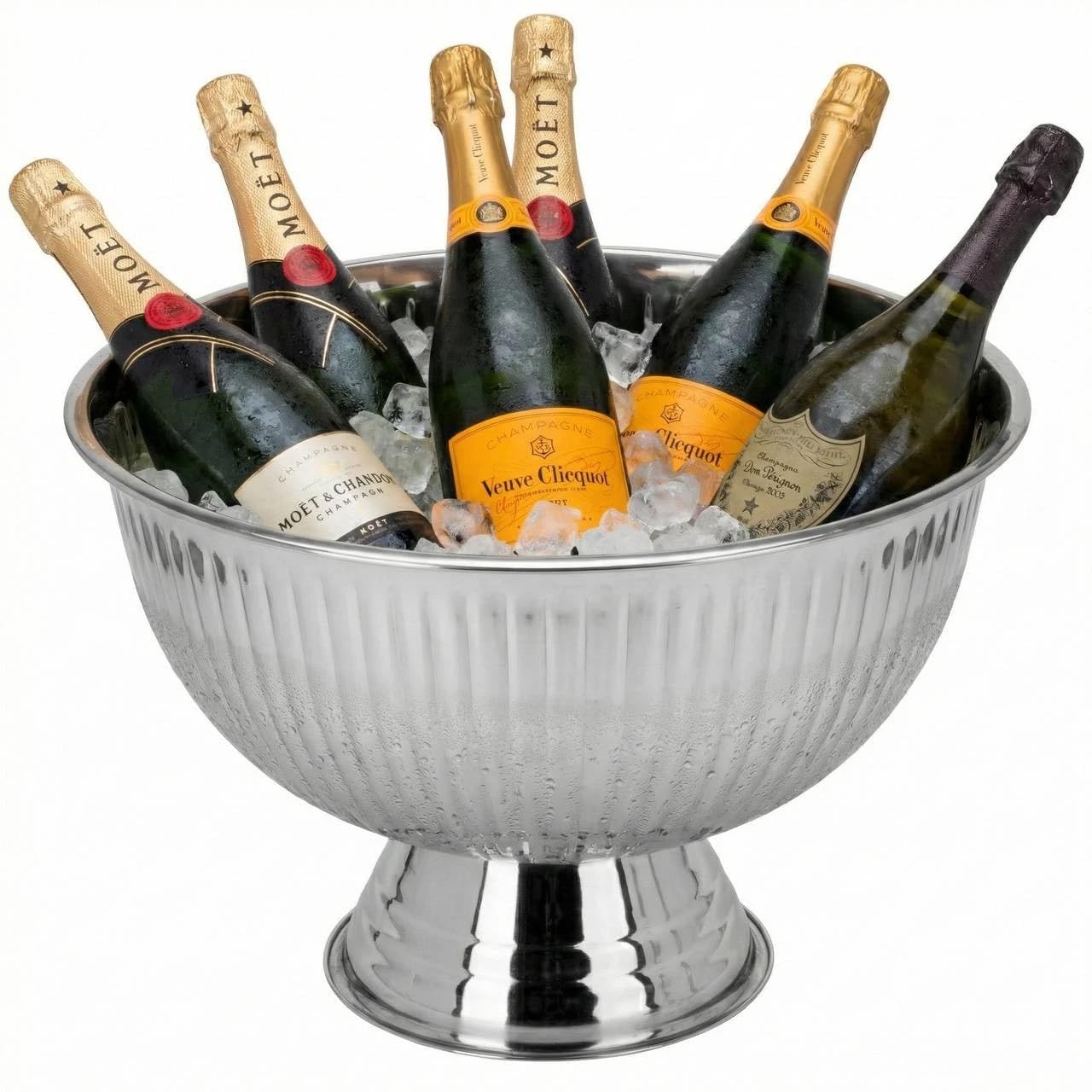 URBN-CHEF 12L Ribbed Stainless Steel Champagne Party Bowl (61)
