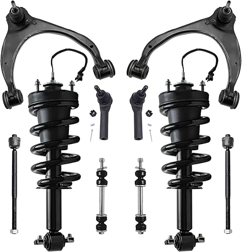 Miniatura 237 de Detroit Axle - Kit de suspensión frontal de 10 piezas para Chevy Trailblazer EXT GMC Envoy XL XUV Buick Rainier Isuzu Ascender Olds Bravada, brazos