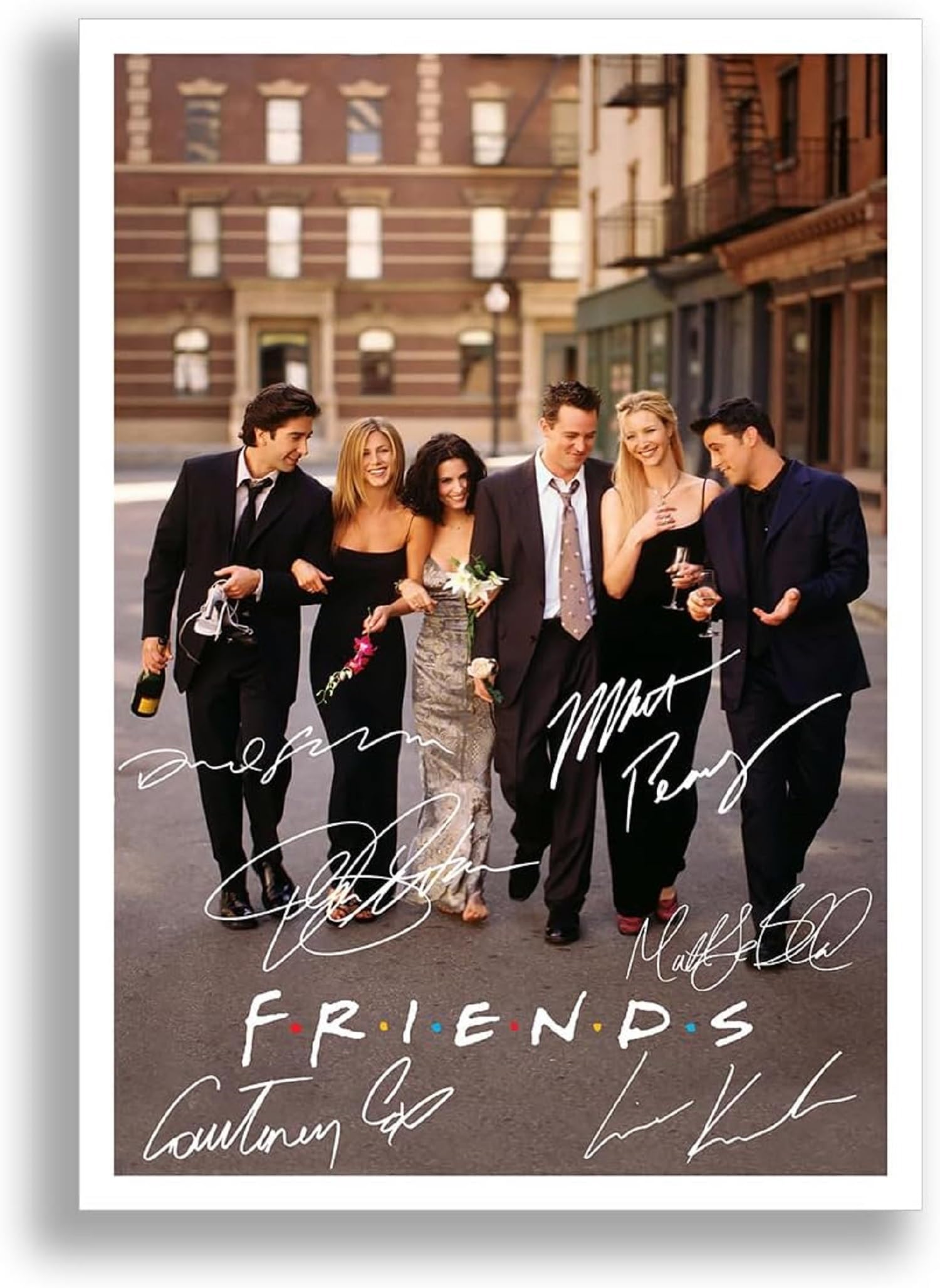 Mounted Gifts Trading A3 Poster Only Friends Full Cast Signed Autograph Signature A4 Poster Photo Print Photograph Picture Tv Show Series Season Gift Courtney Cox Matthew Perry Jennifer Aniston (A3 Poster Only)