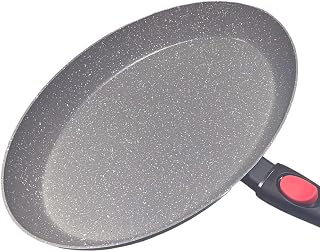 Nice Cooker - Poêle à Poisson Ovale - Roc-Tec®. *38 cm* Vraies particules de Pierre. Antiadhésif - Tous Feux dont Induction + Four. Avec Manche Amovible