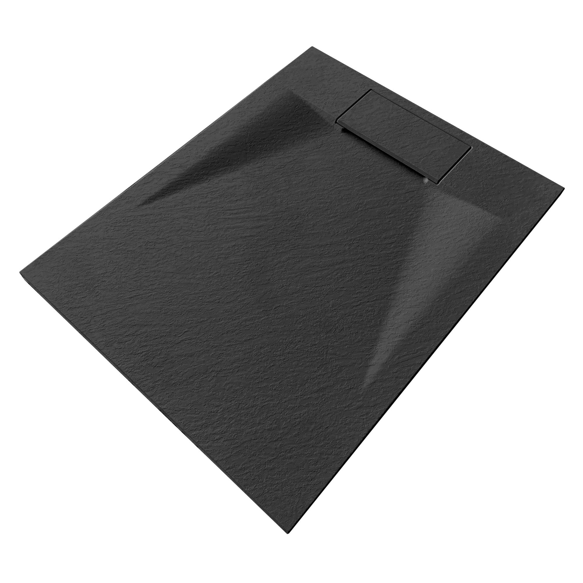 Soho SMC Brodzik prysznicowy SlimLine – płaski i antypoślizgowy, tylko 35 mm (czarny matowy, 100 x 90 cm)