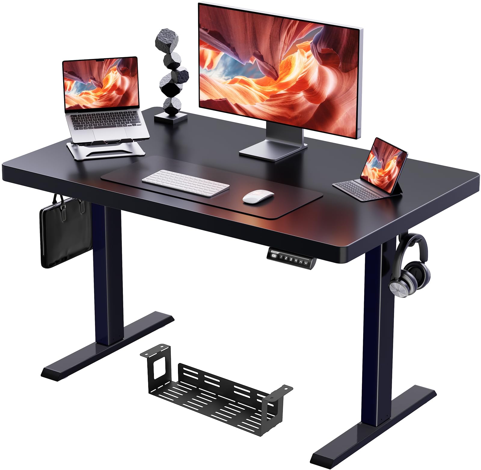 ErGear Standing Desk, 40 x 24 inch Whole-Piece Desktop Height Adjustable, Electric Sit Stand Desk with 4 Height Memory Setting, Ergonomic Desk for