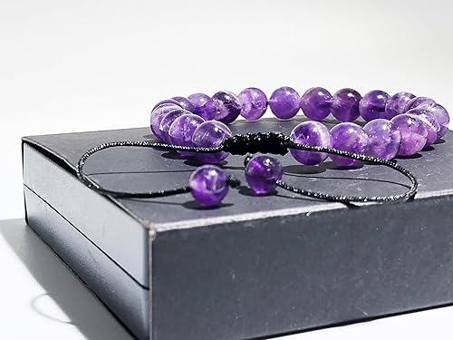 Vista 32 de Triple Protection Bracelet for Women Amethyst Crystal Bracelet Handmade Crystal Beads Bracelet (6mm, Black Onyx)