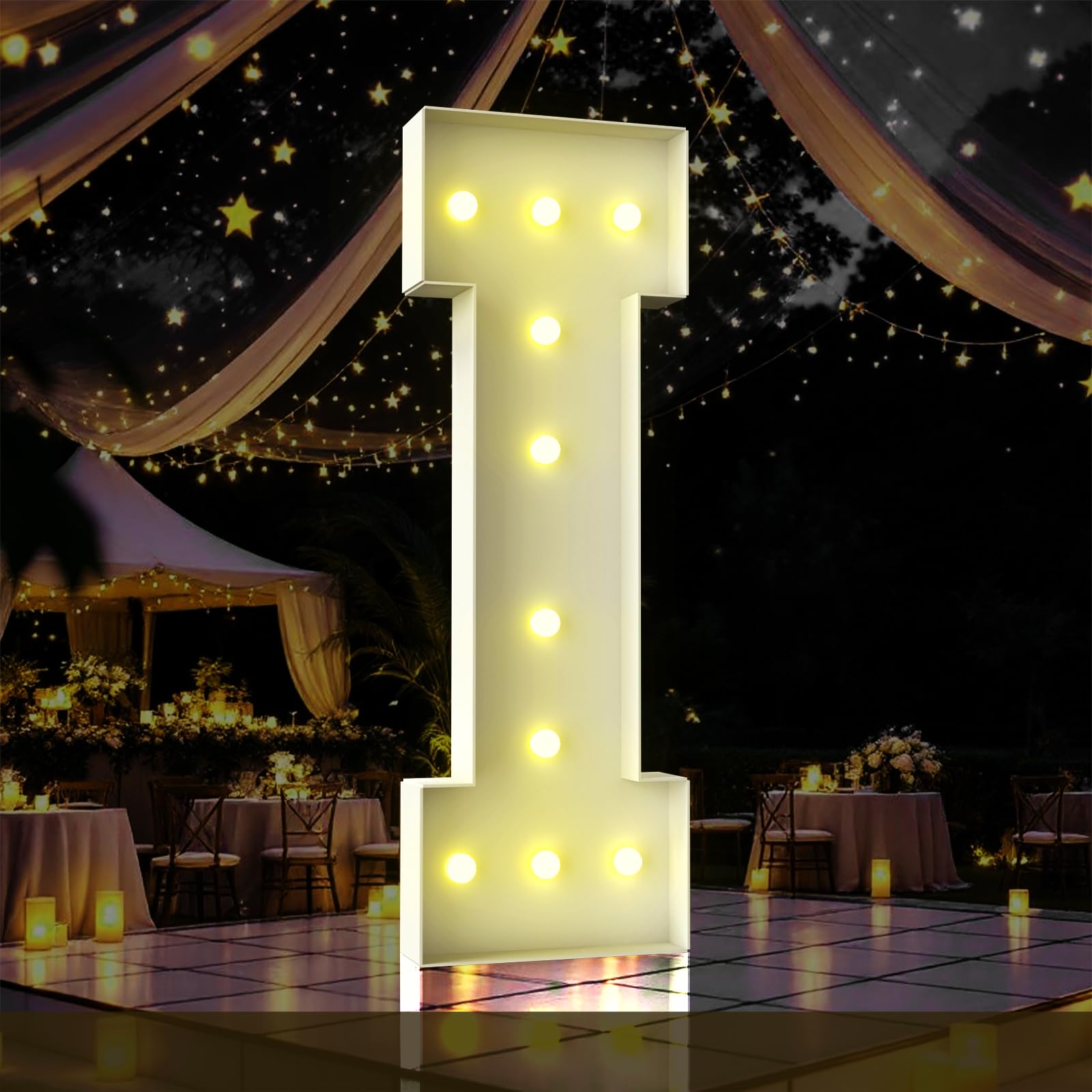 Letra de marquesina de 4 pies alta con luces LED grandes para letras de eventos 8