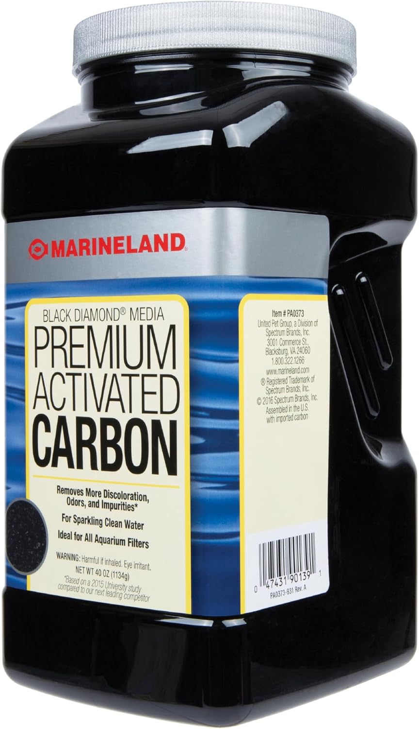 Marineland Black Diamond Premium Activated Carbon, Filter Media For Aquariums, 40 Ounces