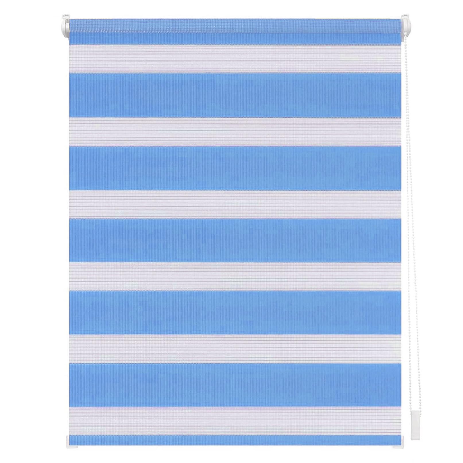 Store enrouleur jour nuit double tissu bleu 60x130 cm pour fenetre de chambre