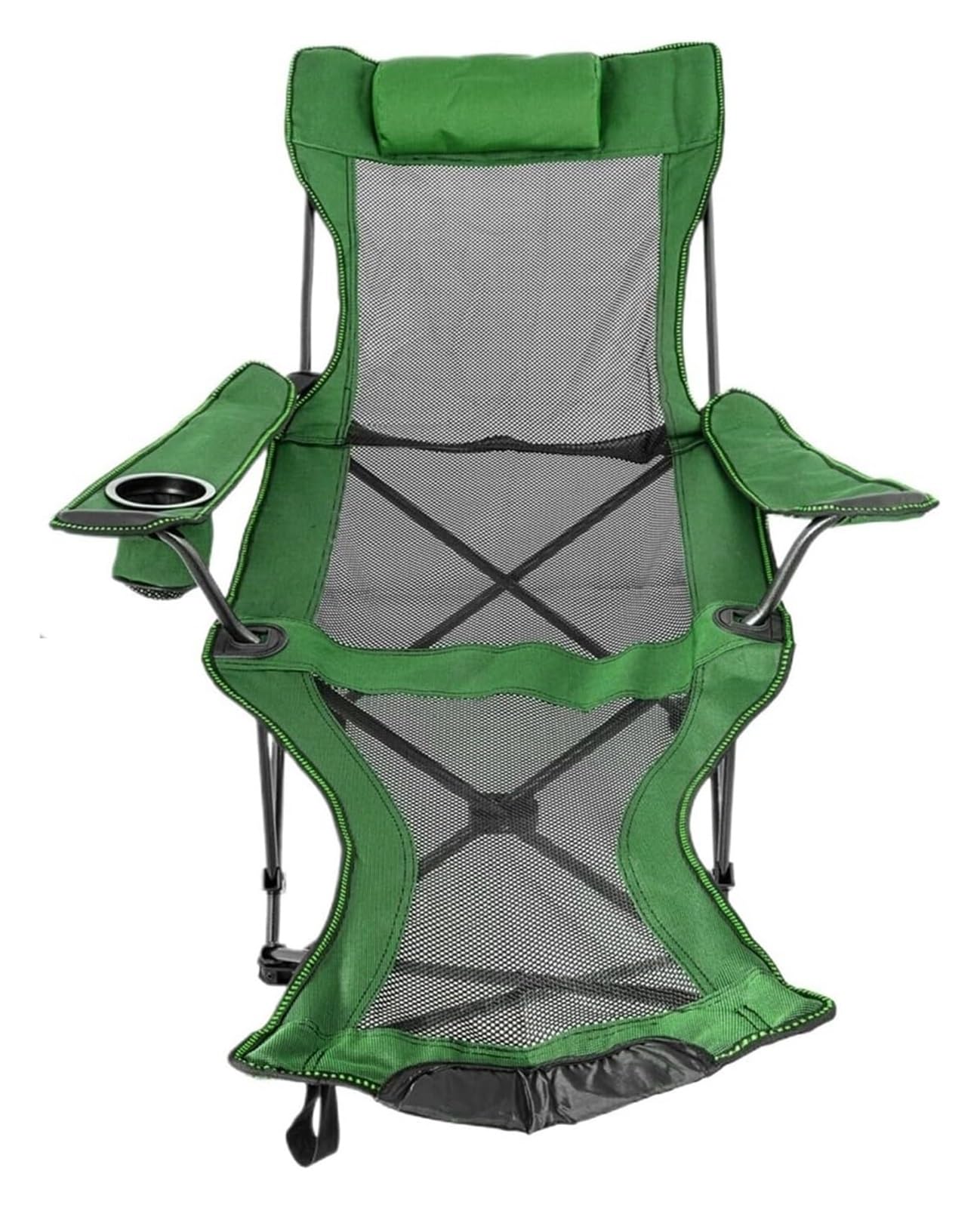 KRXSOBNV Folding camping chair, Outdoor Folding Camp Chair Backrest with Footrest Portable Bed Nap for Camping Fishing(Green)