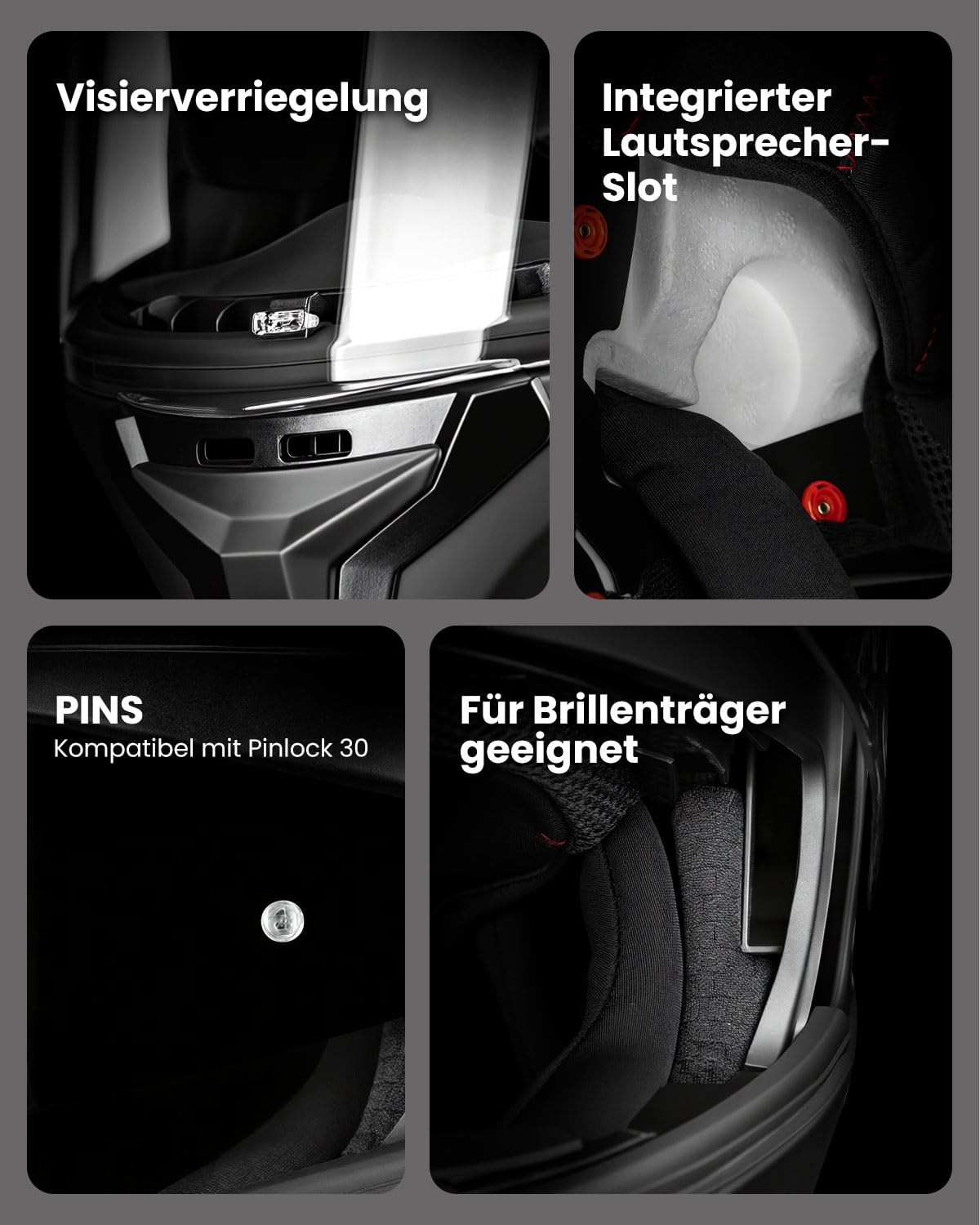 ILM Klapphelm Motorradhelm Herren Damen mit Doppelvisier Integralhelm ECE22.06 Modell FF959