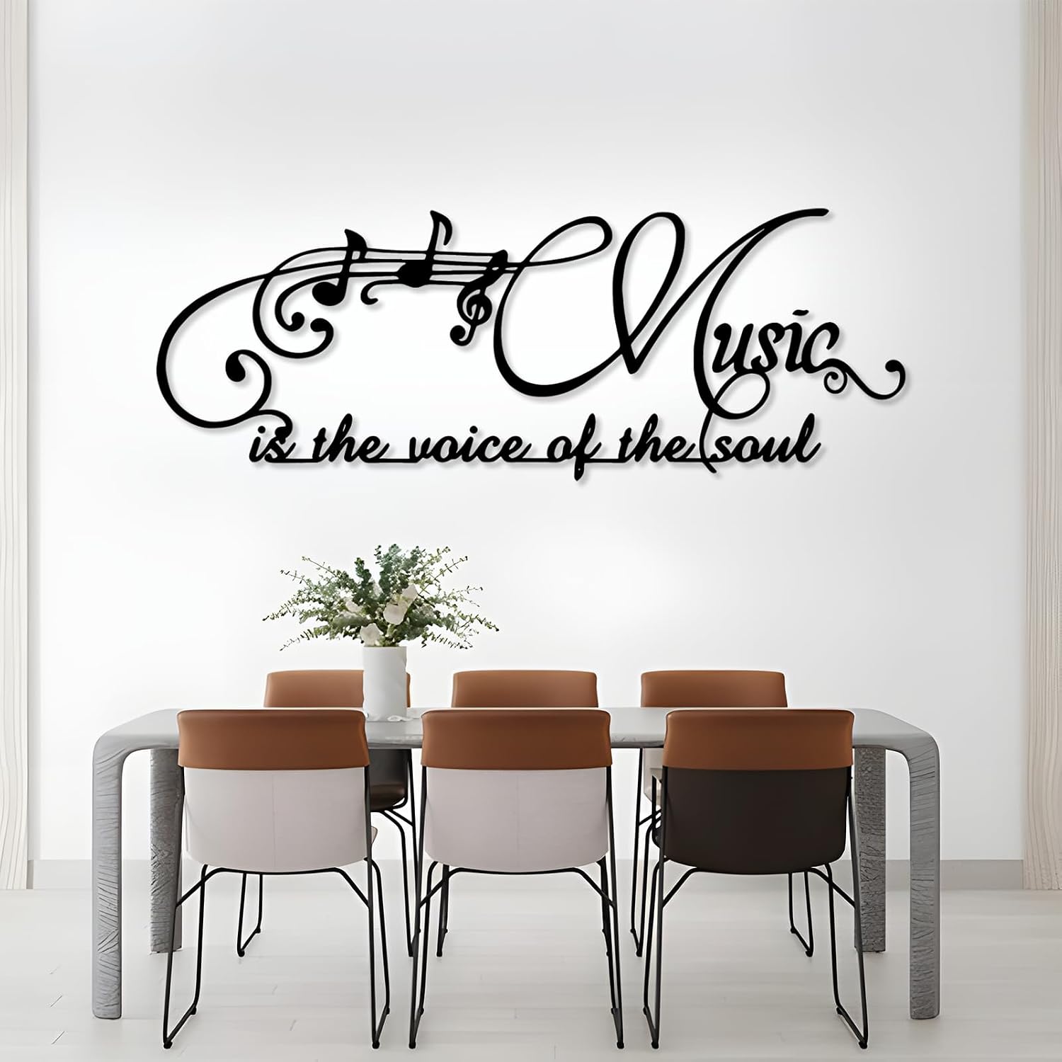 OSTCAL Musical Wall Art Metal, Musical Wall Decor, Music Notes Wall Decor, Word Wall Art, Metal Words Decorate, Artwork Hanging for Livingroom