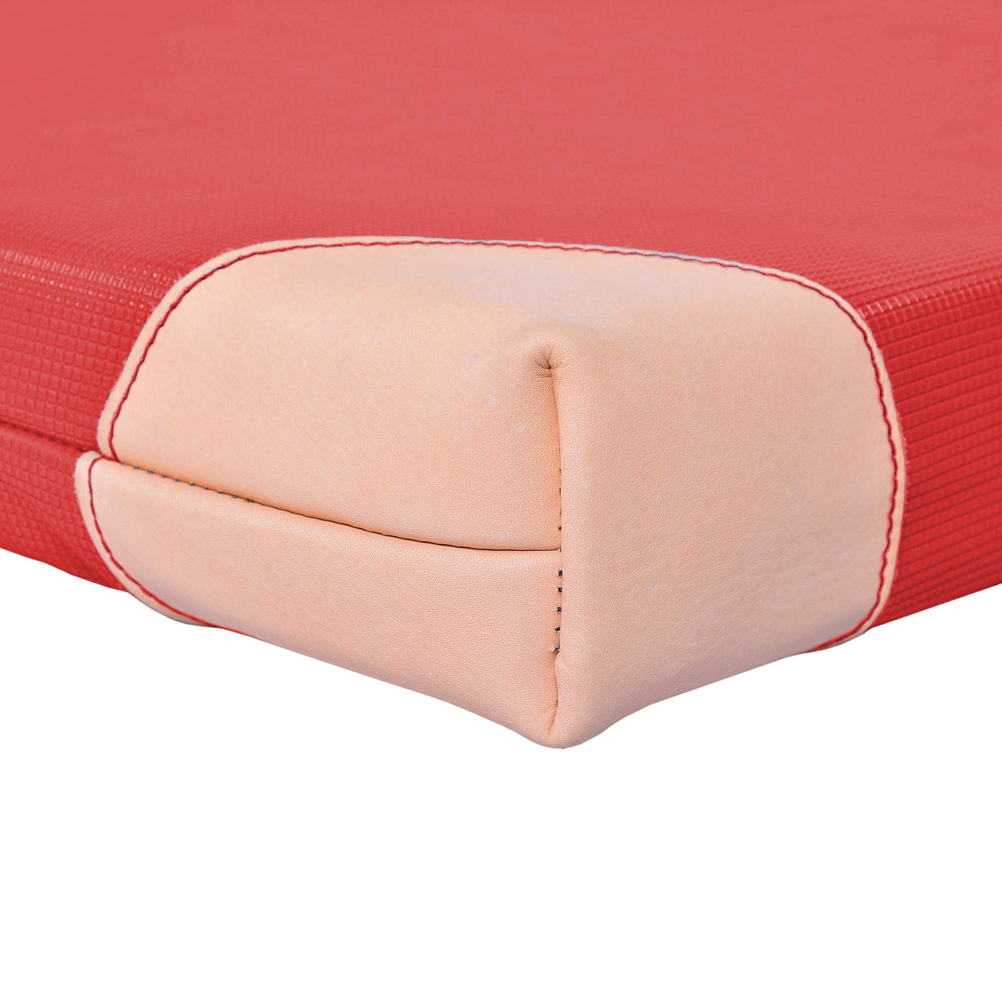 Grevinga Fun - RG 35 Soft Tappetino morbido da ginnastica, con angoli in pelle e impugnatura per il trasporto, ROT, 200 x 100 x 6 cm
