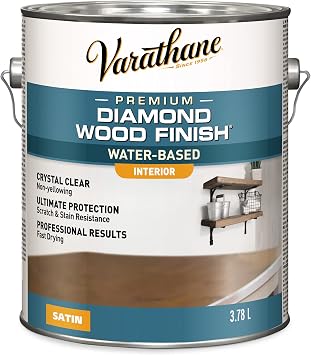 1 gal Rust-Oleum Brands 200231 Crystal Clear Varathane, Diamond Water-Based Interior Polyurethane, Satin