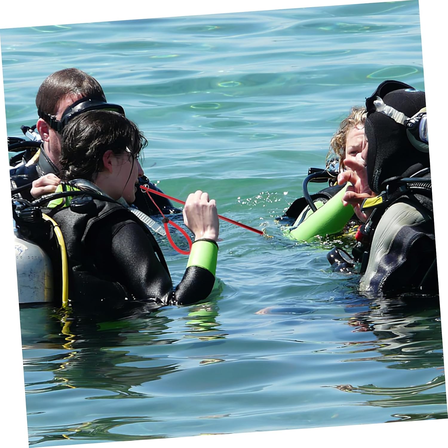 Hemoton Aluminum Alloy Scuba Diving Stick Underwater Shaker Noise Maker Diving Accessories with Lobster Measuring Tool