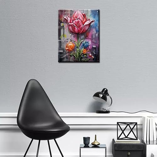 Miniatura 4 de Graffiti Romantic Rose - Pintura por números para adultos, flores americanas, pintura al óleo digital, pintura acrílica, símbolos de amor, lienzo