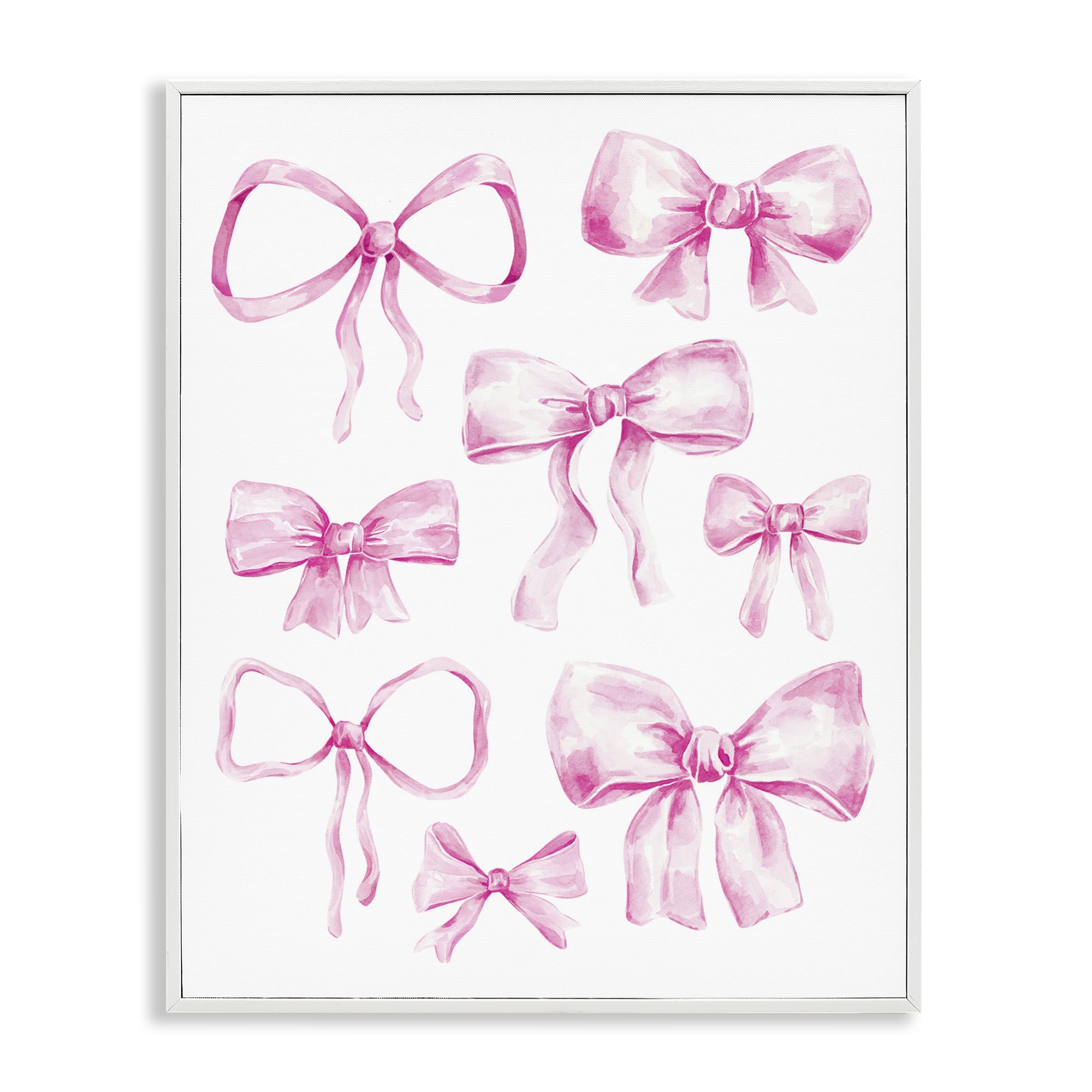 Stupell Industries Coastal White (Textured) 'Coquette Bow Collection'| Framed Giclee Art