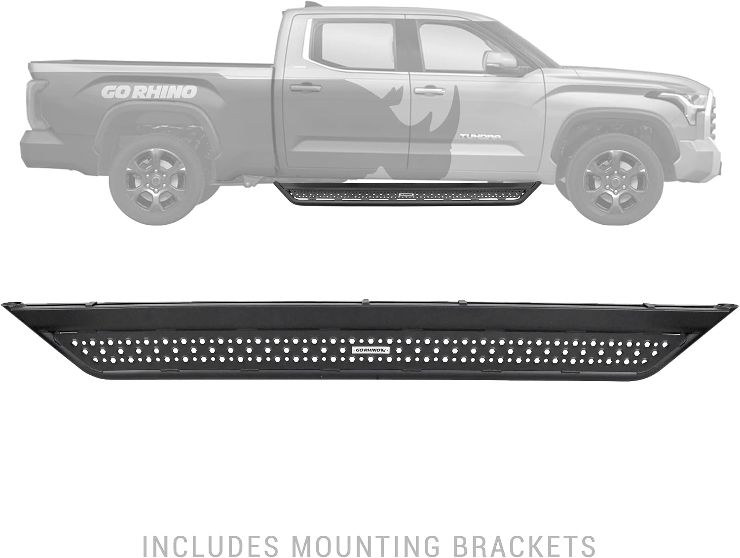 Go Rhino Dominator Xtreme D6 SideSteps Sidestep & Brackets | Mild Steel, Textured Black | D64436T | Fits 2022-2024 Toyota Tundra Crew Max Pickup