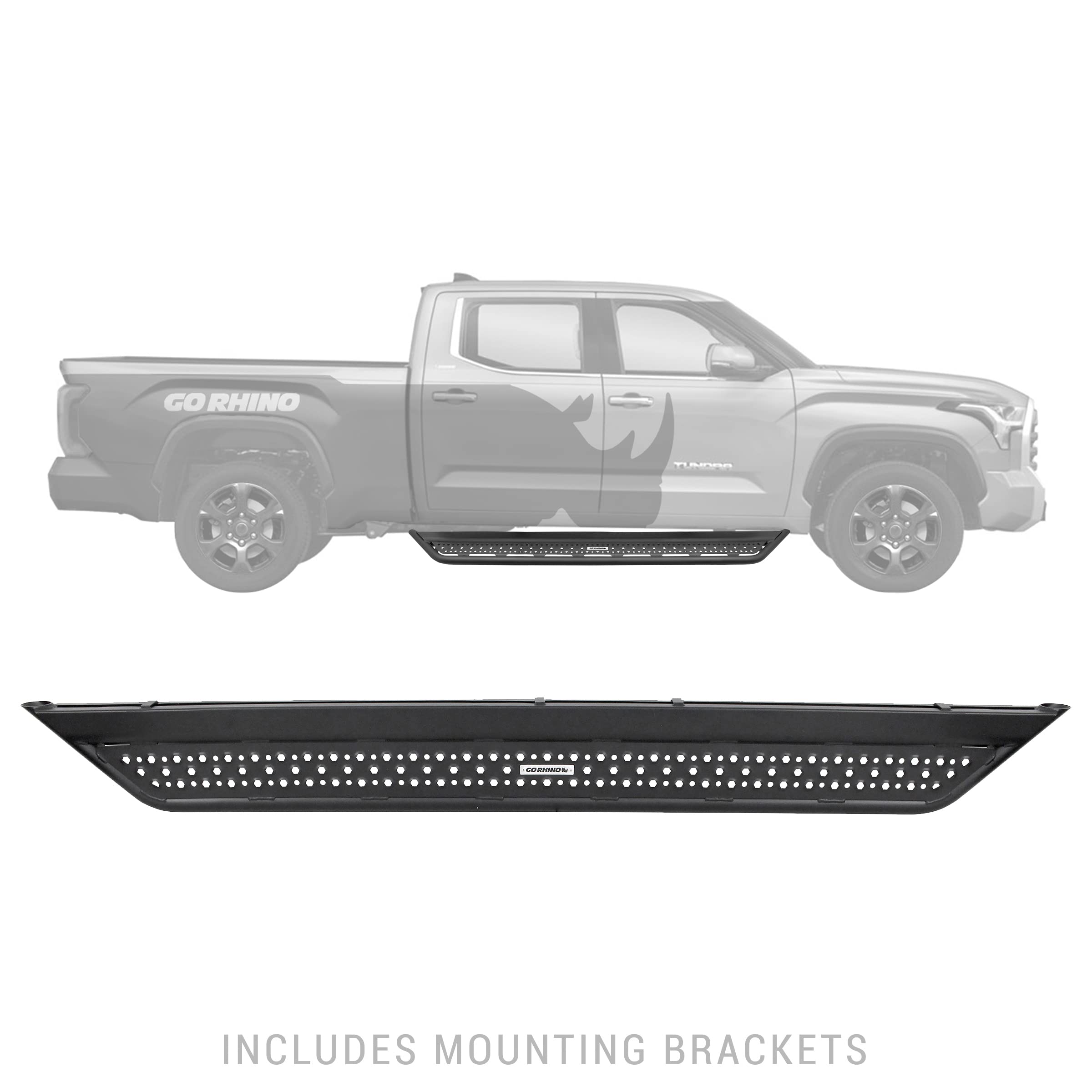Go Rhino Dominator Xtreme D6 SideSteps Sidestep & Brackets | Mild Steel, Textured Black | D64436T | Fits 2022-2024 Toyota Tundra Crew Max Pickup