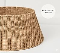 Vista 3 de Collar de árbol de Navidad de granja de 27 pulgadas, cesta de árbol, tejido natural, cubierta base para árbol de Navidad, falda de árbol, anillo