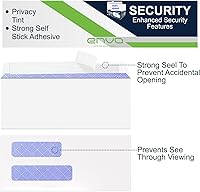 Vista 6 de 250#8 ENVO Security - Sobres autosellables de doble ventana para cheques comerciales (paquete de 250)