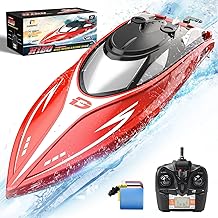UUGEE RC Boat For Kids Adults, Remote Control Boat For Pools Lakes, Capsize Recovery, 2.4G Rechargeable Battery Toy Boats Cars With LED Light, Gifts