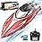 DEERC H120 Fast RC Boat for Pools and Lakes, 2.4 GHz 20+ MPH Racing Boats for Kids & Adults with Rechargeable Battery,Low Battery Alarm,Capsize Recovery,Gifts for Boys Girls