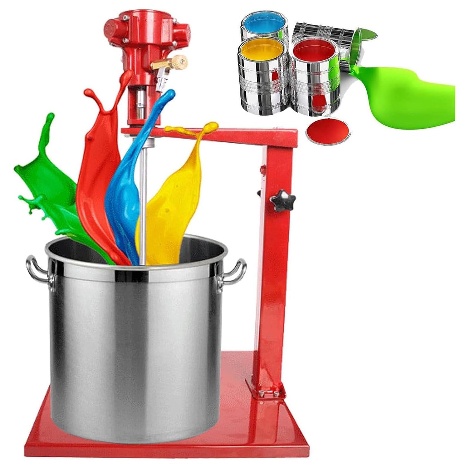 Soporte neumático para mezclador de pintura, herramienta de agitación de acero inoxidable de 5 galones para tinte de tinta líquida viscosa, máquina mezcladora